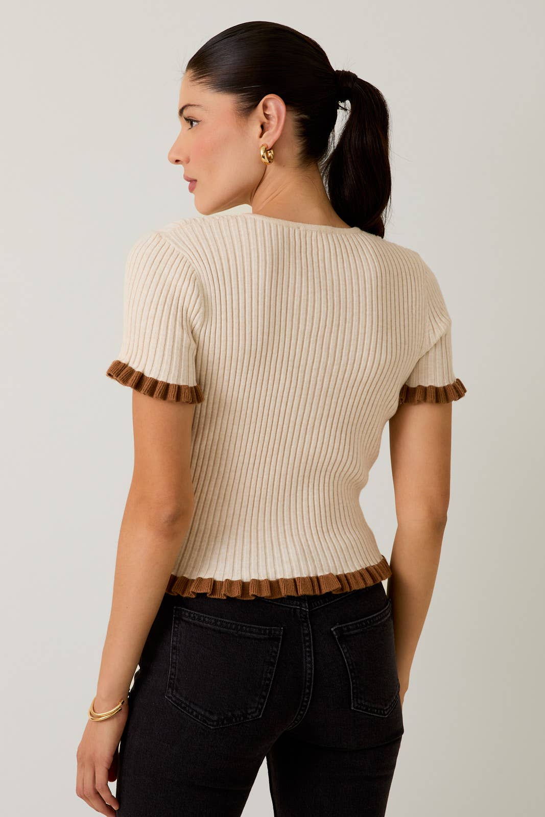 Button Down Ribbed Top