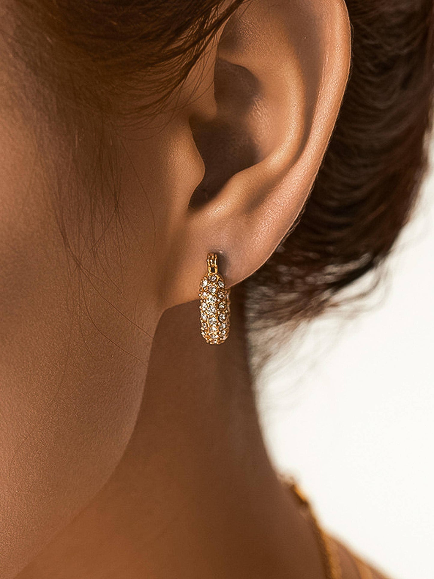 Glam CZ Hoop Earring