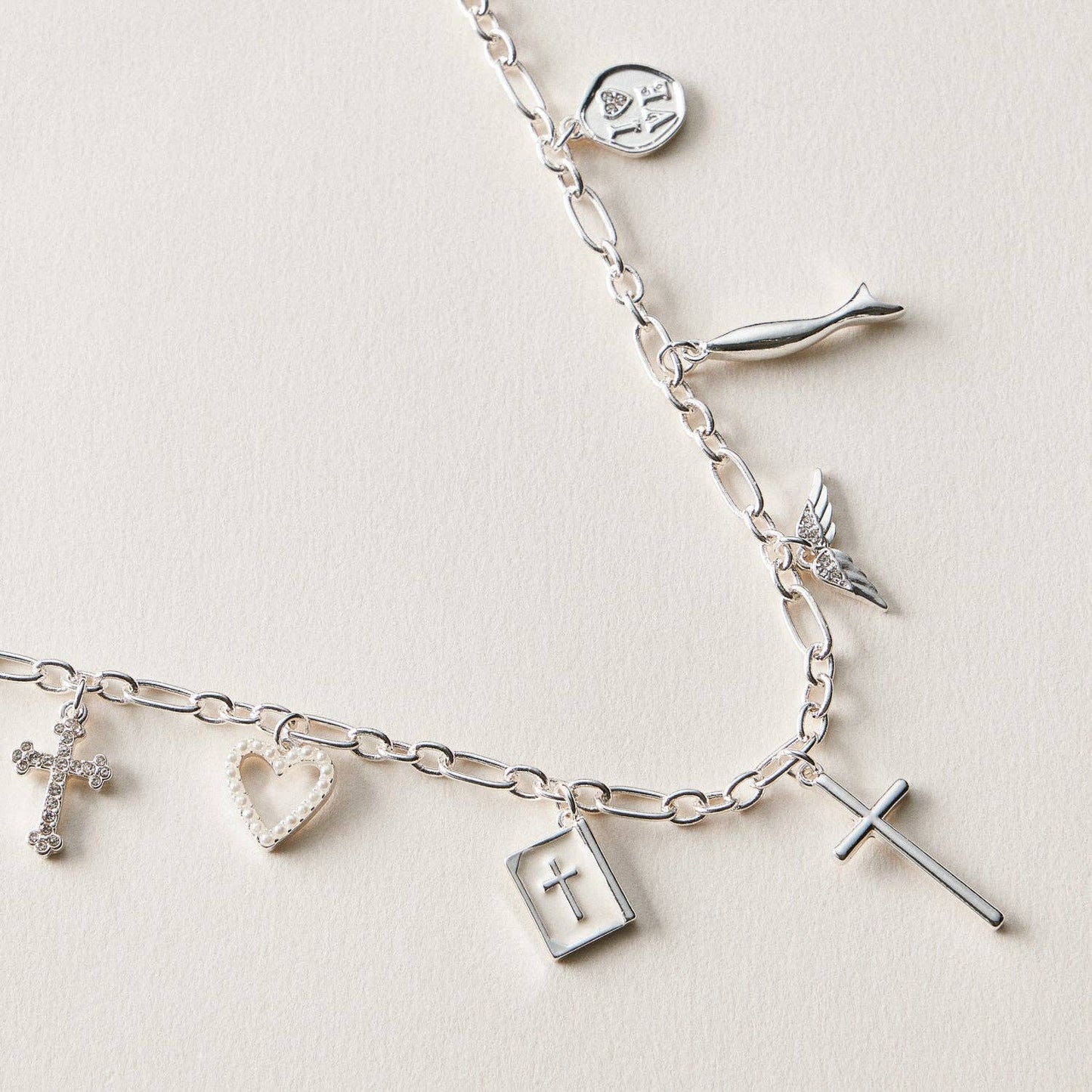 18K Gold-Dipped Faith & Love Charm | Necklace: GD / ONE / 5DN18146