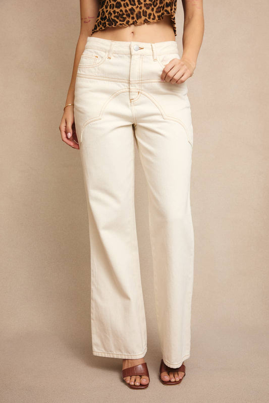 High Waisted Western Jeans