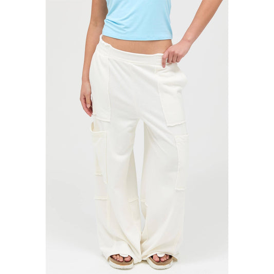 Mineral Wash Wide Leg Cargo Pants