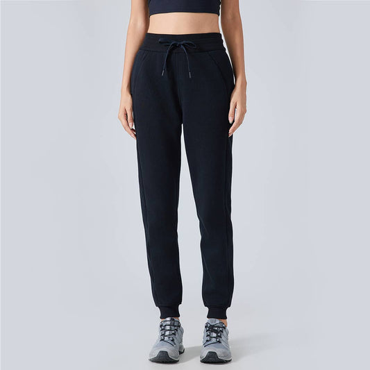 Drawstring Pocket Plush Jogging Pants
