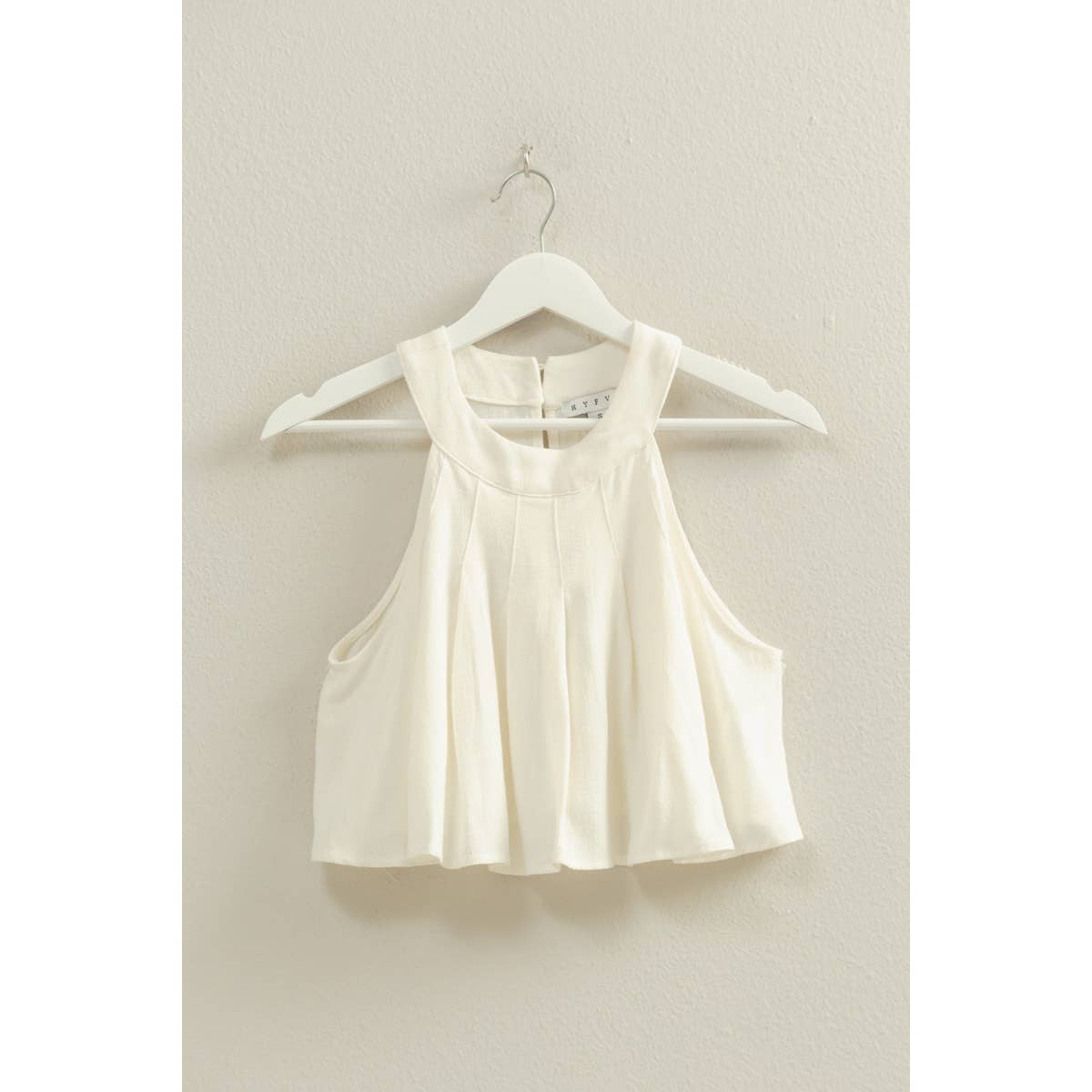 Halter Pleated Ruffle Top