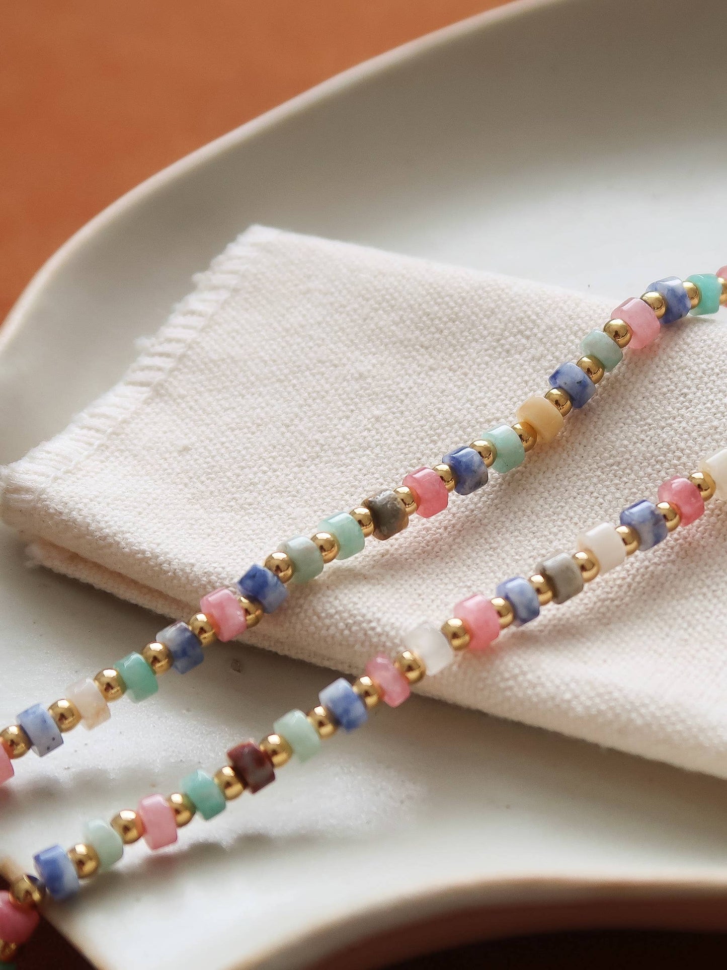Non-Tarnish Faceted Bead Boho Necklace
